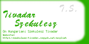 tivadar szekulesz business card